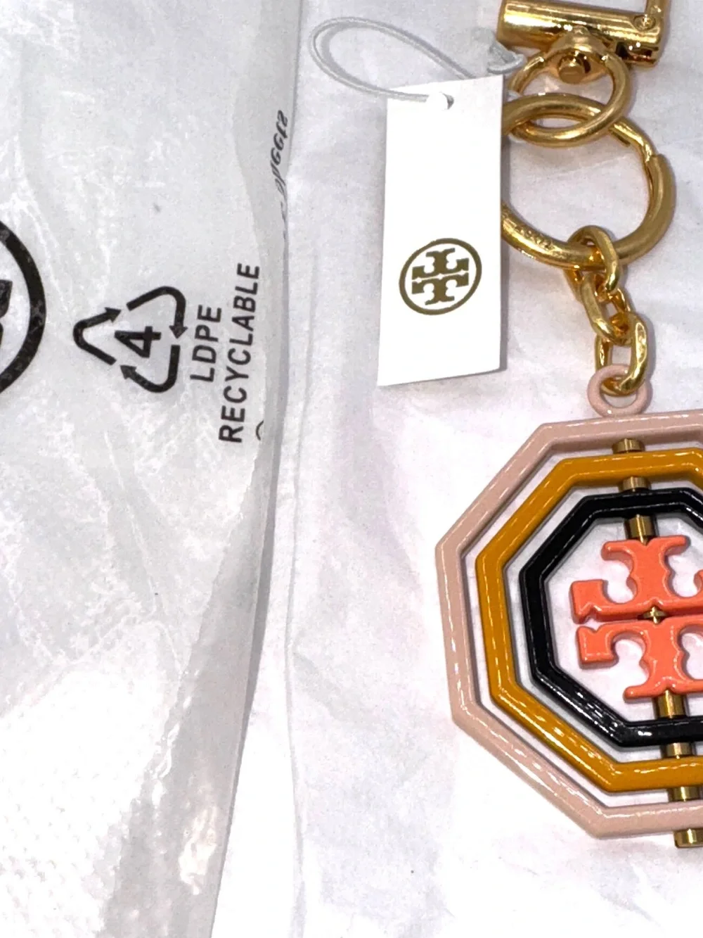 NEW Tory Burch Rotating Key Fob NWT Discontinued Key Chain